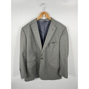 Vintage Corporate Image Blazer Mens 42R Gray Two Button Surgeon Cuffs Wedding